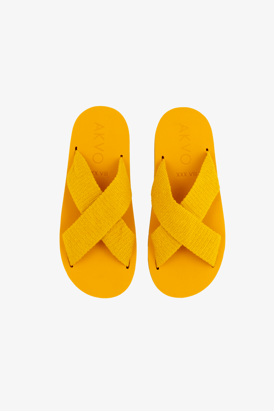 Top view of KORO sandals showing sculpted footbed in Verna yellow ( color: verna )