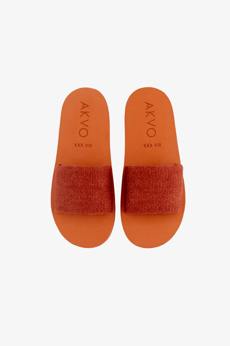 Top view of MARO sandals showing sculpted footbed( color: terra )